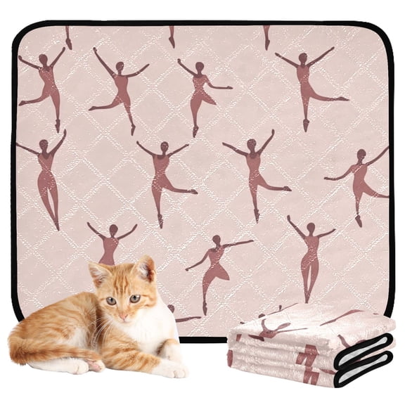 Washable Pet Pee Pads with Super Absorbent Reusable Training Pads for Dogs & Cats Simple Ballerina Silhouettes