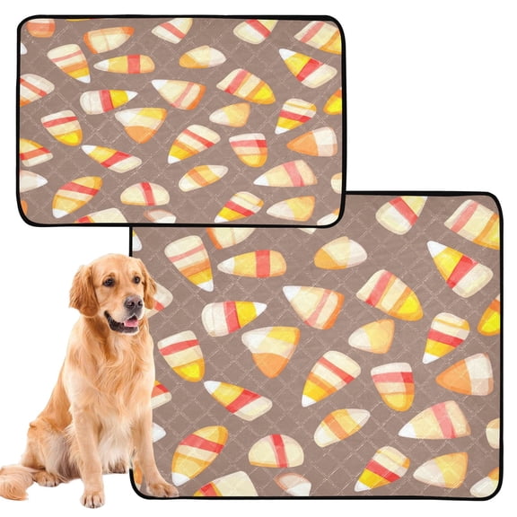 Washable Pet Pee Pads with Super Absorbent Reusable Training Pads for Dogs & Cats Small Cartoon Candy Corn