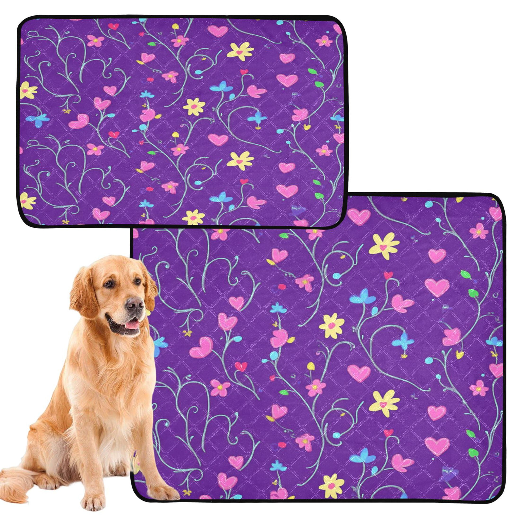 Washable Pet Pee Pads with Super Absorbent Reusable Training Pads for Dogs & Cats Small Pink Hearts