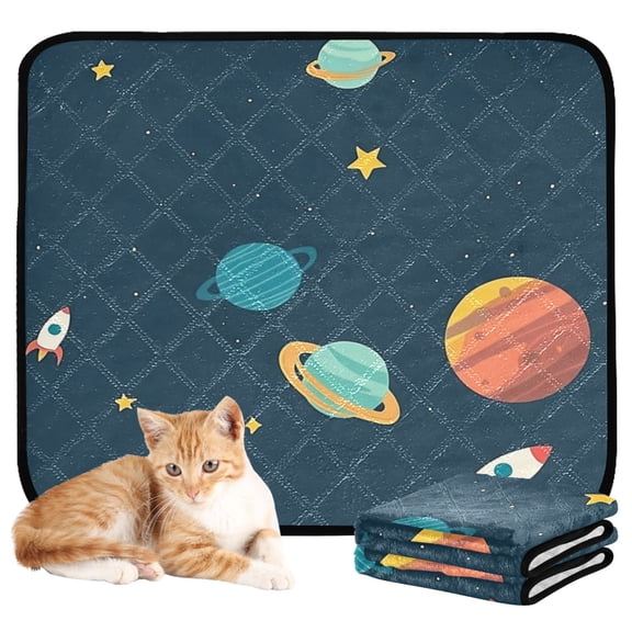 Washable Pet Pee Pads with Super Absorbent Reusable Training Pads for Dogs & Cats Space Planets and Stars