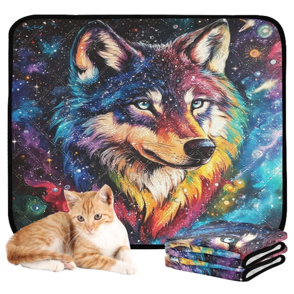Washable Pet Pee Pads with Super Absorbent Reusable Training Pads for Dogs & Cats Star-studded Wolf