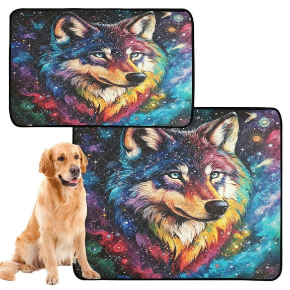 Washable Pet Pee Pads with Super Absorbent Reusable Training Pads for Dogs & Cats Star-studded Wolf