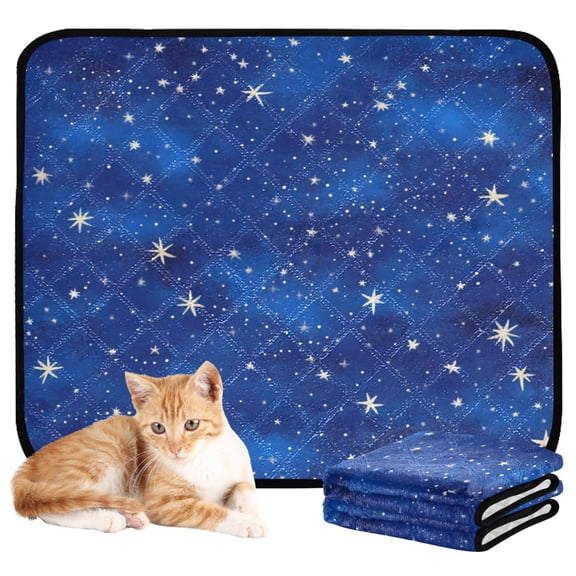 Washable Pet Pee Pads with Super Absorbent Reusable Training Pads for Dogs & Cats Starry Night Sky Pattern