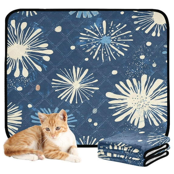 Washable Pet Pee Pads with Super Absorbent Reusable Training Pads for Dogs & Cats Stylized Fireworks