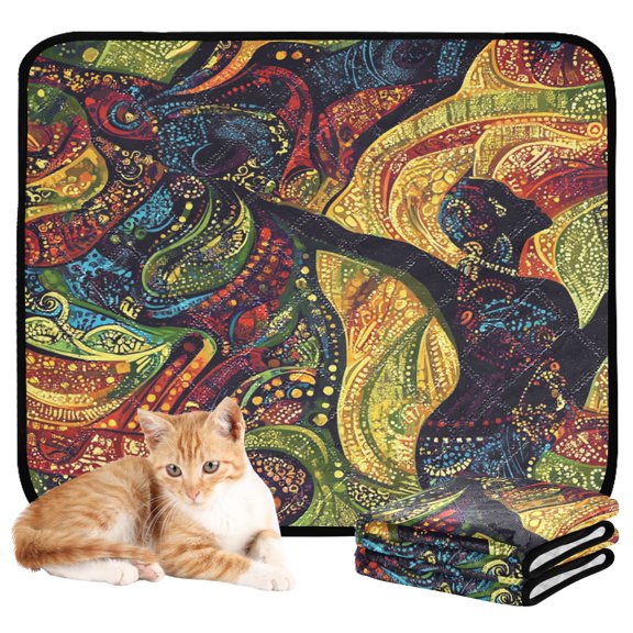 Washable Pet Pee Pads with Super Absorbent Reusable Training Pads for Dogs & Cats Swirling Colors Patterns