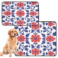 thumbnail image 1 of Washable Pet Pee Pads with Super Absorbent Reusable Training Pads for Dogs & Cats Symmetrical Red Flowers, 1 of 6