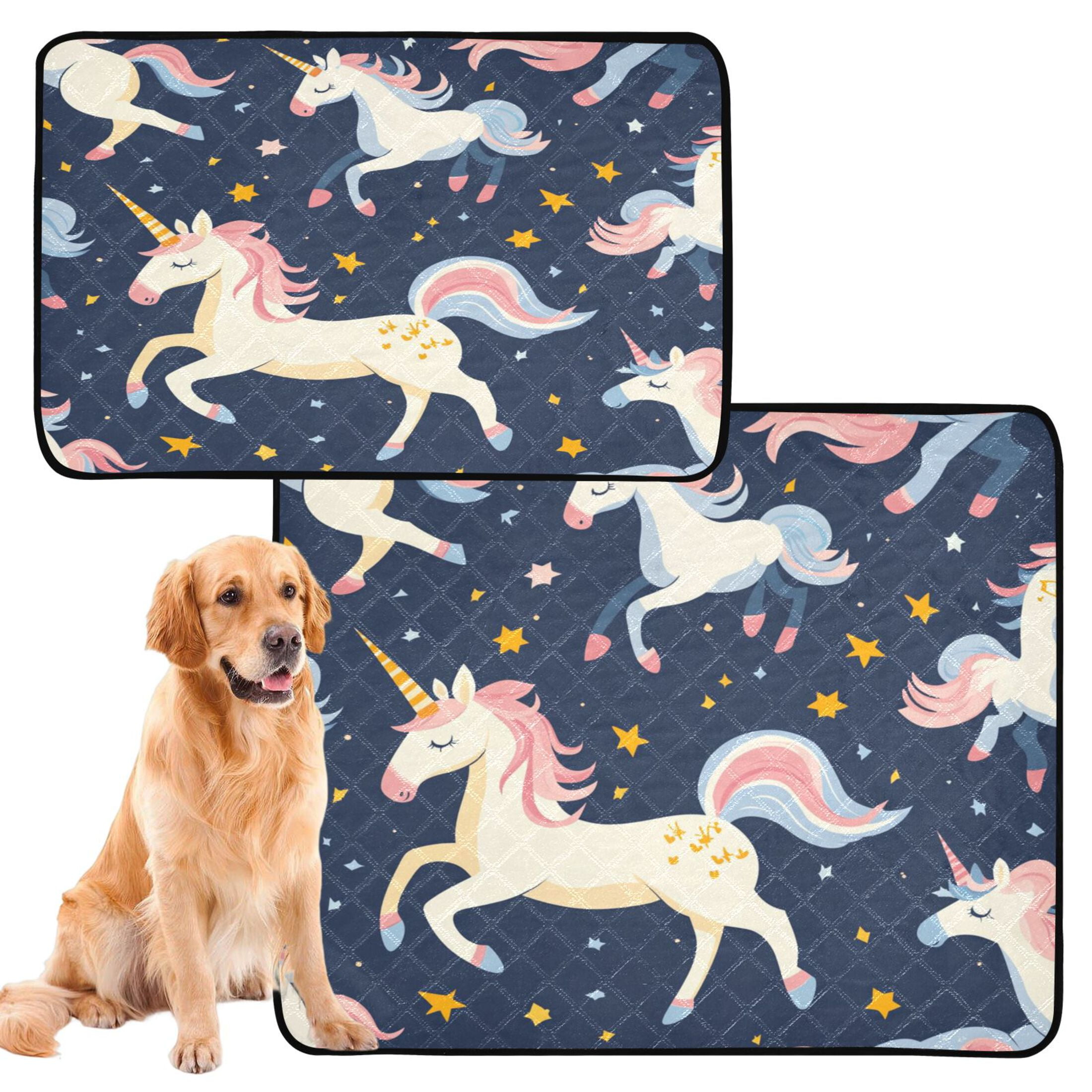 Washable Pet Pee Pads with Super Absorbent Reusable Training Pads for Dogs & Cats Unicorn