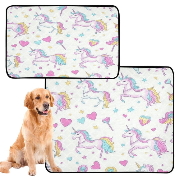 Washable Pet Pee Pads with Super Absorbent Reusable Training Pads for Dogs & Cats Unicorns and Magic Wands