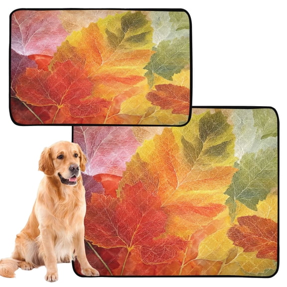 Washable Pet Pee Pads with Super Absorbent Reusable Training Pads for Dogs & Cats Various Shades Autumn Leaves
