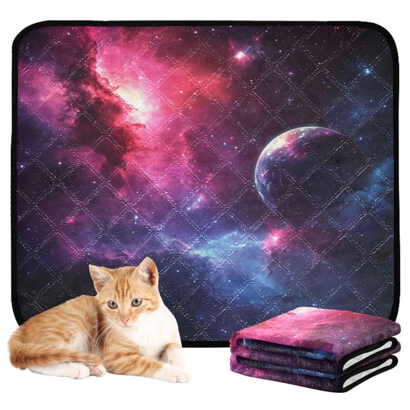 Washable Pet Pee Pads with Super Absorbent Reusable Training Pads for Dogs & Cats Vibrant Space Background