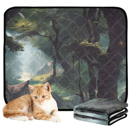 Washable Pet Pee Pads with Super Absorbent Reusable Training Pads for Dogs & Cats Village Nestled in The Forest