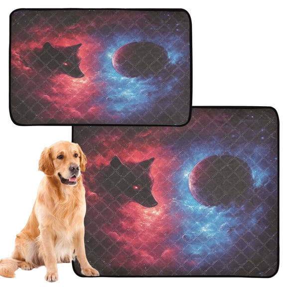 Washable Pet Pee Pads with Super Absorbent Reusable Training Pads for Dogs & Cats Wolf and Planet