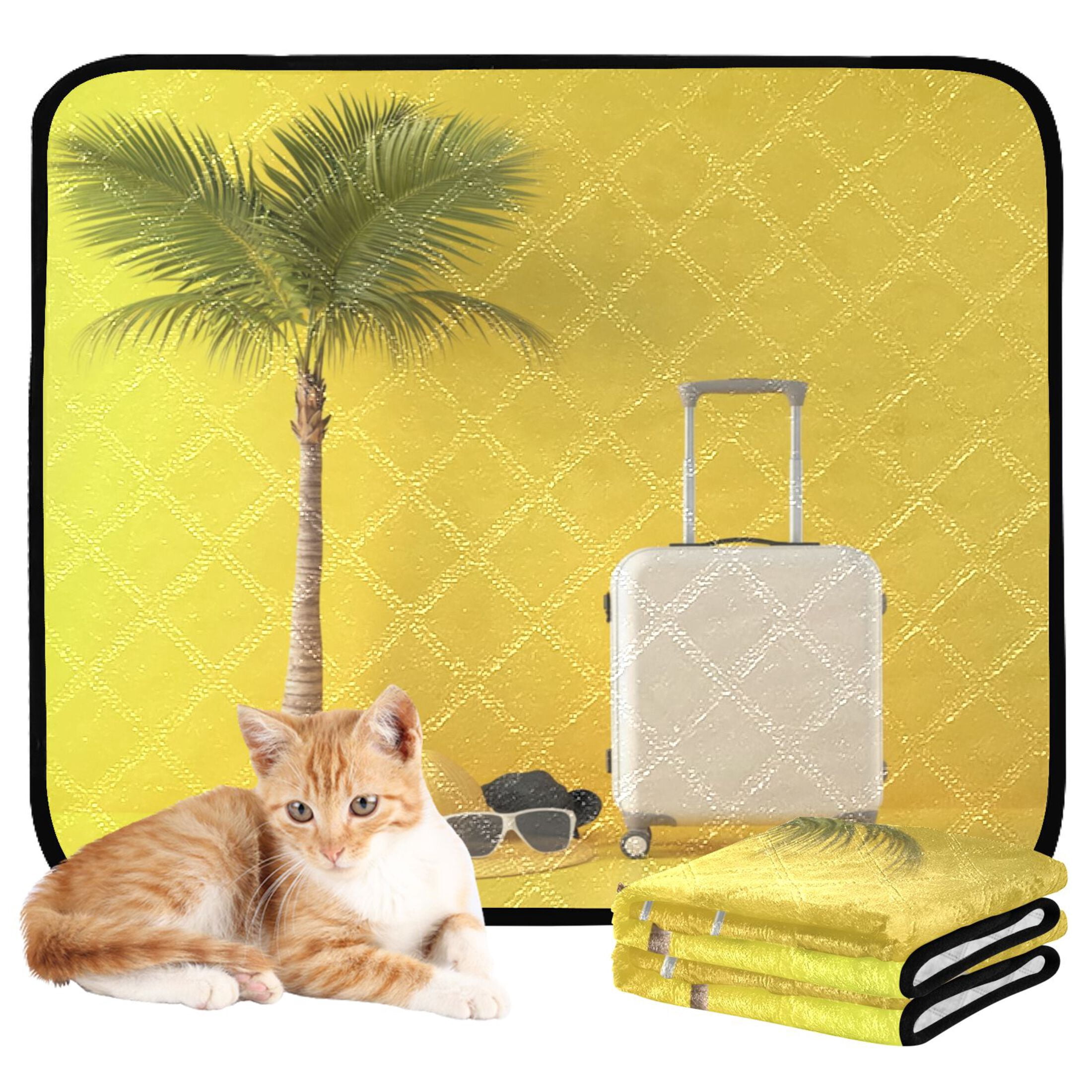 Washable Pet Pee Pads with Super Absorbent Reusable Training Pads for Dogs & Cats Yellow Summer Objects