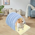 thumbnail image 1 of Washable Plush Cat Bed - Soft Enclosed Pet Nest for Small, Medium & Large Cats - Removable Blue,Green Polyester Sleeping House, 18.8x11.8x7.8in, Machine Washable Cozy Pet Cave, 1 of 6