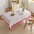 thumbnail image 1 of Washable Polyester Tablecloth for Dining Table Rustic Farmhouse Decor Indoor Outdoor Use Picnic Restaurant Party Waterproof Stain Resistant Wrinkle Free Easy Care Reversible Table Cover with Tassels, 1 of 6