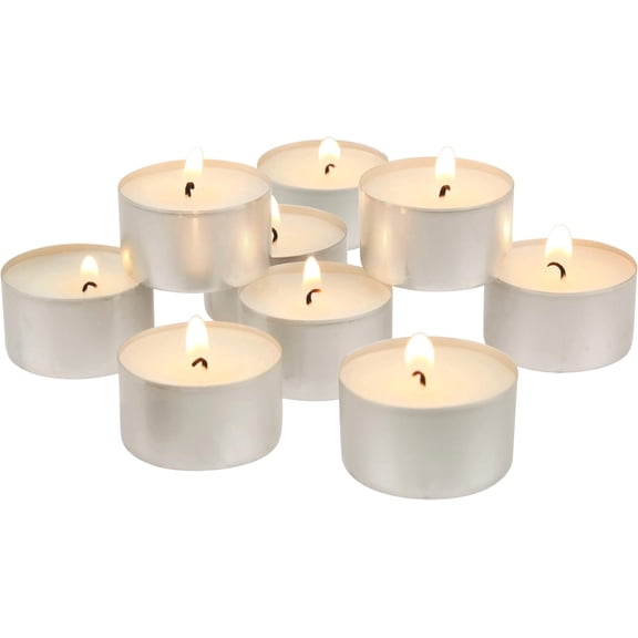 50-Piece Flickering, Smokeless, Dripless & Long-Lasting Mini Tealight Candles, 8-Hour Burn Time, for Dinners, Parties, Home Decoration, Wedding