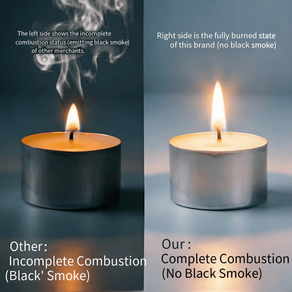 50-Piece unscented, Smokeless, Dripless Long-Lasting Mini Tealight Candles, 8-Hour Burn Time, for Dinners, Parties, Home Decoration, Wedding