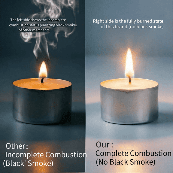 50-Piece unscented, Smokeless, Dripless Long-Lasting Mini Tealight Candles, 8-Hour Burn Time, for Dinners, Parties, Home Decoration, Wedding