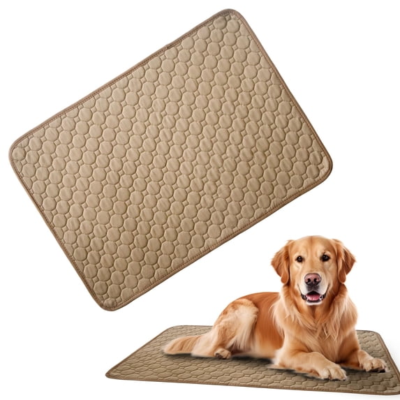 Washable Puppy Pads with Pheromones L Size Reusable Pee Pad Leak Proof 4 Layer Dog Training Pad Non Slip Waterproof Pet Mat Odor Control Durable Puppy Pads for Indoor Dogs Travel Use Khaki