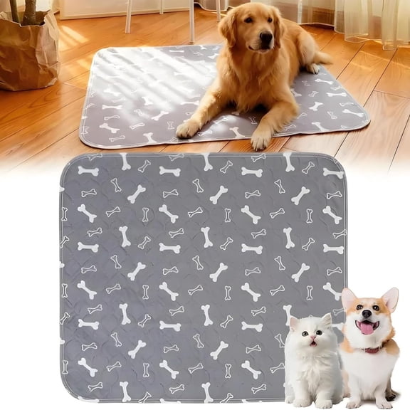 Washable Puppy Pads with Pheromones Reusable Dog Pee Pads 27.6 x 31.5 in Large Leak Proof Non Slip Pet Training Mat Durable Waterproof Potty Pad for Dogs Cats Indoor Travel Gray