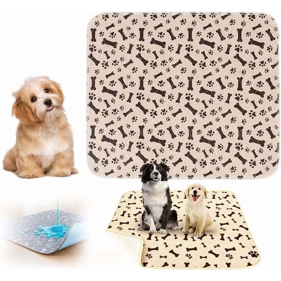 Washable Puppy Pee Pads, Reusable Pet Training Mats (Brown, S)