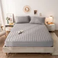 Washable Quilted Cotton Mattress Cover Antibacterial Solid Quilted