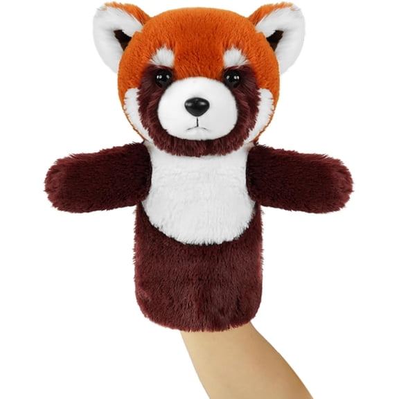 Washable Red Panda Forest Hand Puppet, Soft Stuffed Animal Toy, Classroom Learning Supply & Kids Creative Pretend Play Birthday Gift
