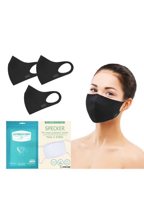 Washable Reusable Cloth Face Mask, 3D Quad Fit - 3 Pack + 30 Filter (In Stock)