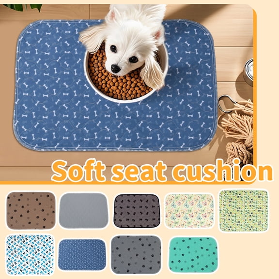 Washable Reusable Dog Pee Pad, Waterproof Large Absorbent Puppy Training Potty Mat, Cute Printed Non-Slip Pet Whelping Mat Cushion for Cages, Kennels and Car Travel, 40x60cm, 1-Pack