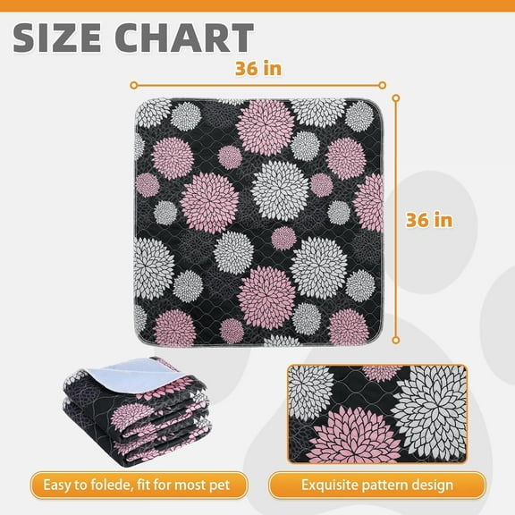 Washable Reusable Dog Pee Pads 2 Pack 36x36  Absorbent Nonslip Leak-Proof Pet Training Mats for Dogs Cats