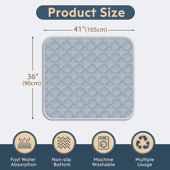 Washable Reusable Dog Pee Pads - 2 Pack, Waterproof & Non-Slip,  Absorbent for Puppy Training