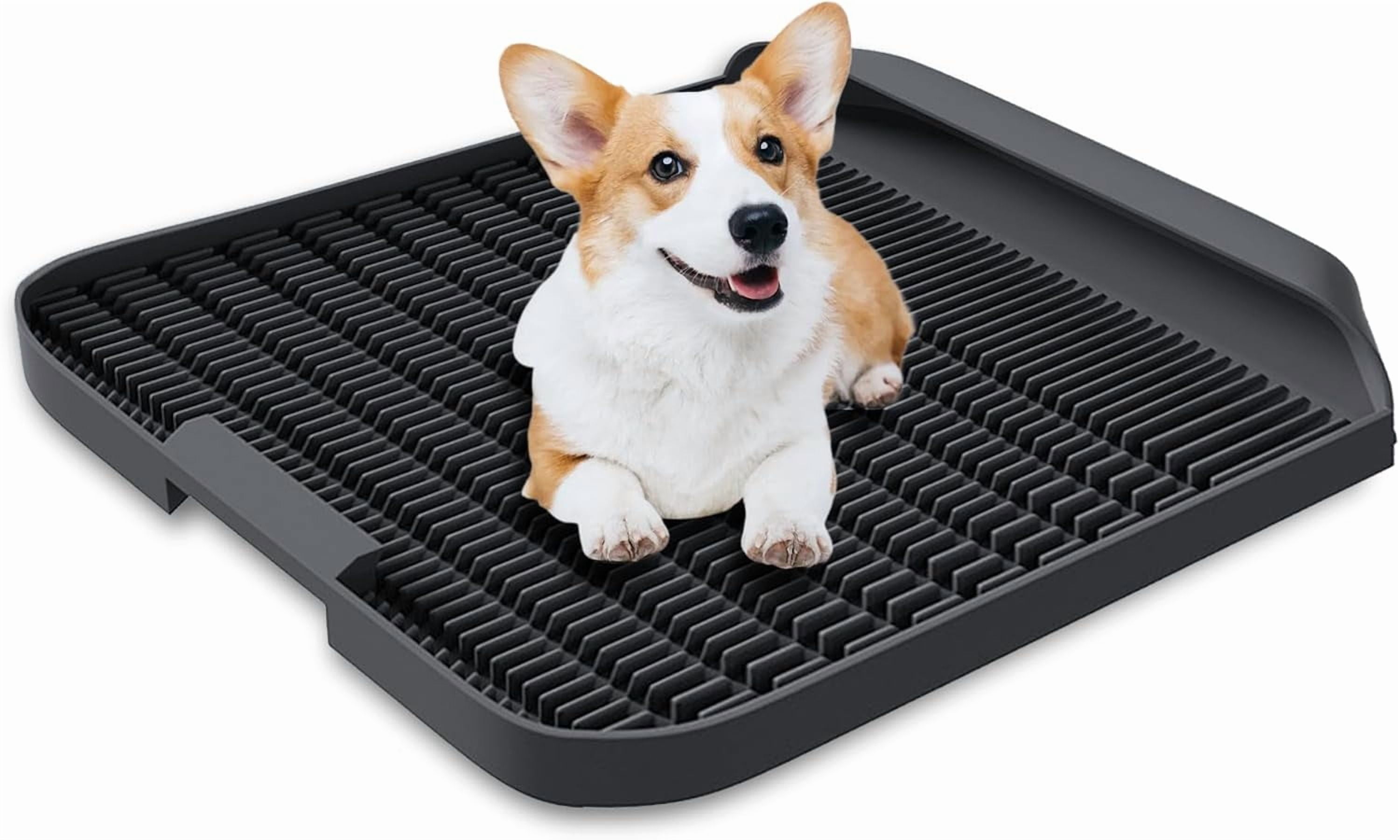 Washable Reusable Dog Puppy Potty Tray, Pee Pad Indoor Wee Training, Dog Potty Training, Portable Easy-Wash and Paw-Friendly Dog Pee Pads, Charcoal Gray