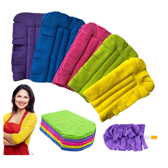 Washable and Reusable Electrostatic Duster Refill Pads for Hand Dusters, Effective Dust Capture, Long-Lasting Replacement for Home Cleaning - (5 Cloth Covers)