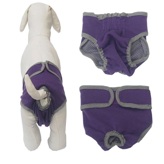 Washable Reusable Female Dog Diapers Female Dog Diapers for Heat Purple Soft Adjustable Dog Underpants for Small Medium Large Dogs 1 Pack