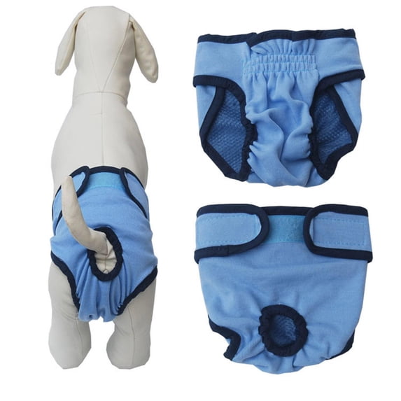 Washable Reusable Female Dog Diapers Xs Female Dog Diapers for Heat Dog Period Panties Soft Blue Pet Underwear for Small Dogs 1 Pack