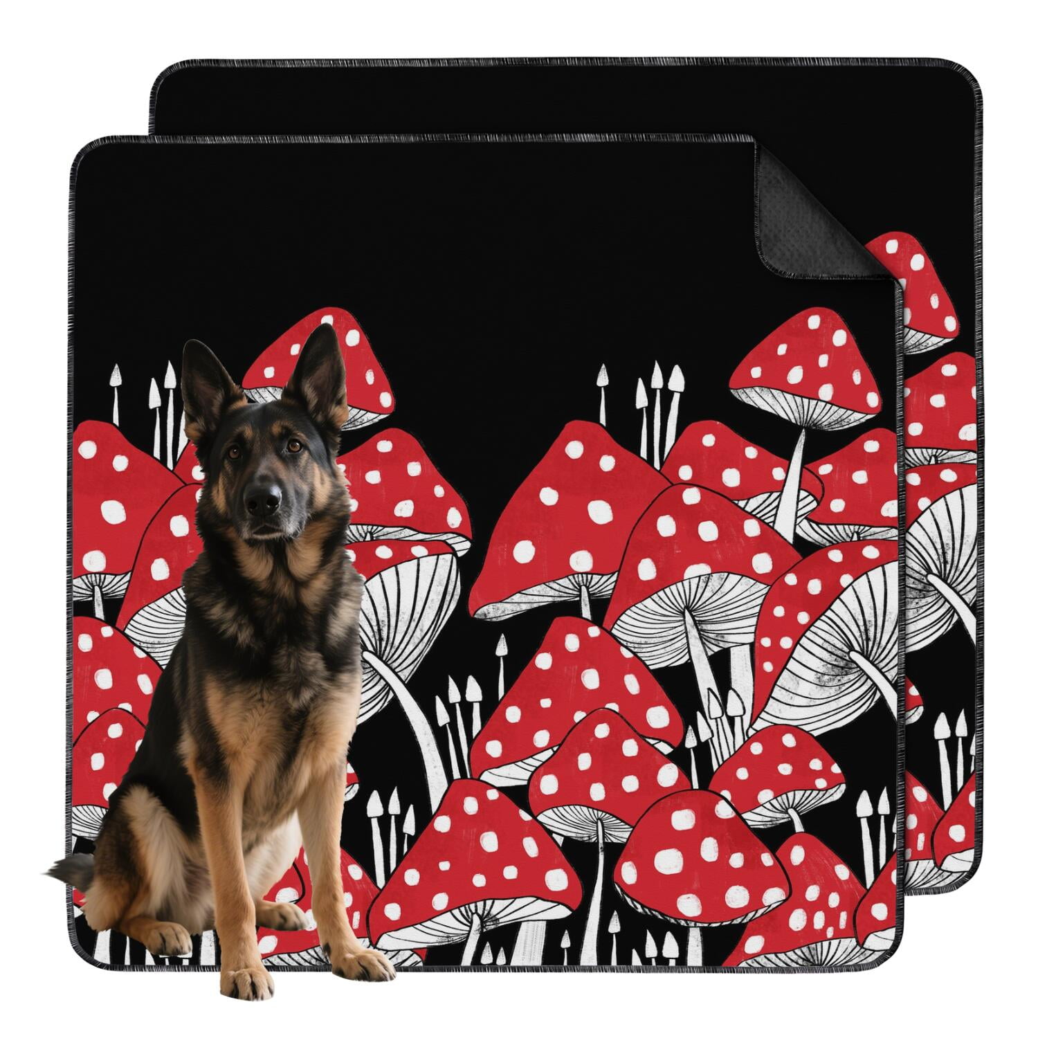 Washable Reusable Pee Pads for Dogs with Leaf Motifs, Absorbent Mat Featuring Non-Move Bottom for Puppy Training Indoors (Plant patterns, 48"x48")