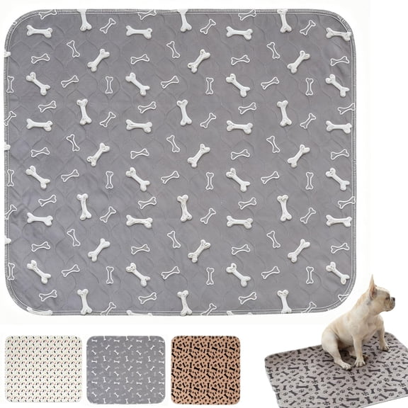 Washable Reusable Pet Training Pads, Non-Slip Leakproof Dog Pee Mat with Pheromones, Odor Resistant Absorbent Pad for Dogs and Cats Light Brown 12*12"