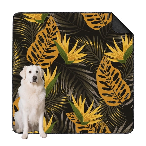 Washable Reusable Potty Pads Hawaiian Design, Absorbent Mat with Stay-in-Place Technology for Tile and Laminate (Hawaiian plant patterns, 72" x72")