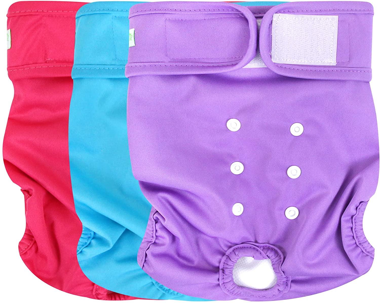 Washable Reusable Premium Female Dog Diapers, Medium Large Small Dog Doggie Puppy & Doggy Diapers Female,Period Panties in Heat (Pack of 3, Medium)