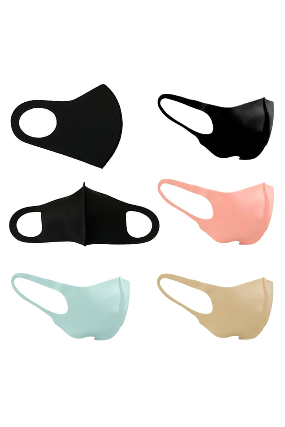 Washable & Reusable Unisex Anti-Dust Mouth Mask Cotton Protective Face Cover, 6 Assorted Colors Pack, 6 Pieces