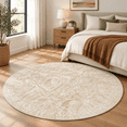 Washable Round Rug 9ft For Living Room Soft Circle Area Beige - Walmart.com