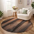 3 Inch Round Rug Washable Round Rugs 3.3 Ft, Retro Farmhouse Circle Area Rugs, Non-Slip ...