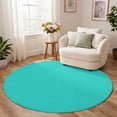 Washable Round Rugs 3.3 Ft, Turquoise Circle Area Rugs, Non-Slip Small ...