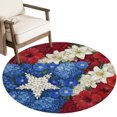 Washable Round Rugs 3ft 4th of July Circle Rug Non-Slip Soft Low ...