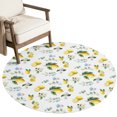 thumbnail image 1 of Washable Round Rugs 4ft Summer Lemon Circle Rug Non-Slip Soft Non-Shedding Low-Profile Rustic Fruits Leaves Pastoral Flower Plants Small Area Rug Carpet for Living Room Bedroom Dining Room Home Decor, 1 of 8