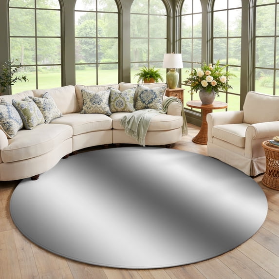 Washable Round Rugs 6 Ft, Dark Gray Soft Circle Area Rugs for Living ...