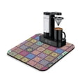 thumbnail image 1 of Washable Rubber Boho Floral Retro Dish Drying Mats for Kitchen Counter Home Large Coffee Bar Pad Accessories and Decor for Utensils Stemware 16''x18'', 1 of 7