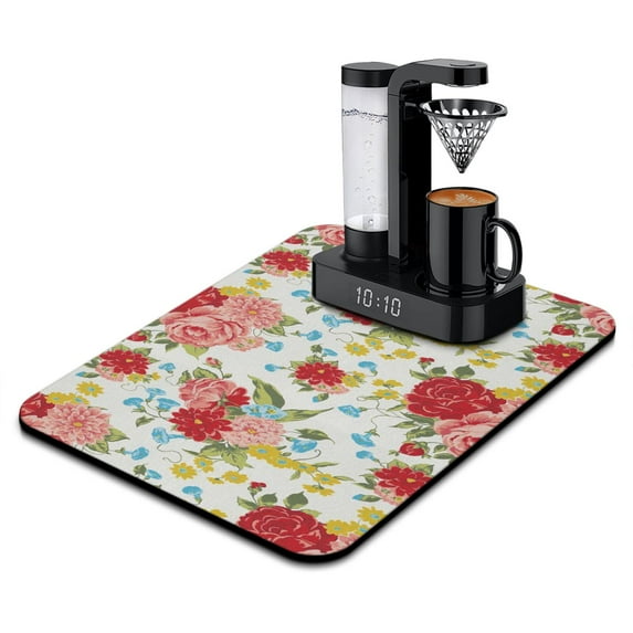 Washable Rubber Pioneer Dish Drying Mats For Kitchen Counter Home Large Coffee Bar Pad Accessories And Decor For Utensils Stemware 18''x24''