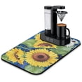thumbnail image 1 of Washable Rubber Sunflower Cute Floral Dish Drying Mats for Kitchen Counter Home Large Coffee Bar Pad Accessories and Decor for Utensils Stemware 19.5''x12'', 1 of 7