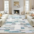 thumbnail image 1 of Washable Rug 10x13 Area Rug for Bedroom Geometric Farmhouse Living Room Rug Non Slip Large Area Rug Low Pile Throw Rugs Stain Resistant Carpet for Dining Room Blue 10'x13', 1 of 6